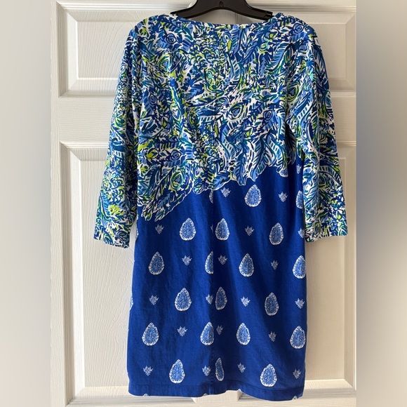 Lilly Pulitzer Blue Green Paisley Print Knit Dress size L - Picture 4 of 6